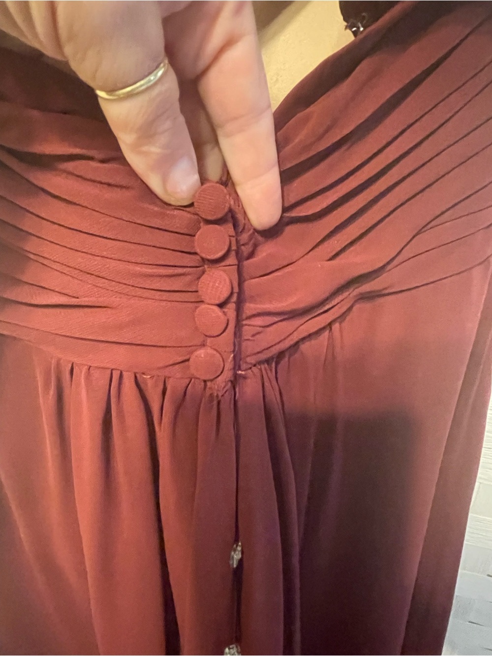 Alfred Angelo Maroon Prom Bridesmaid Dress | Size 10 | Lightly Used | Long - Picture 4 of 10